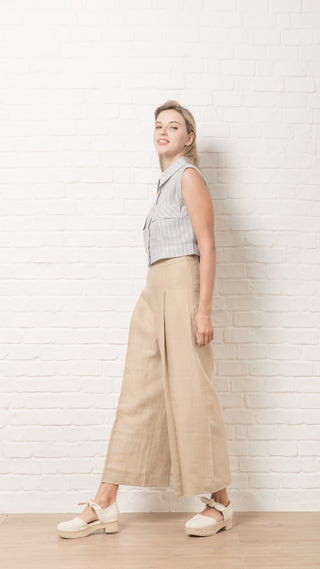 Luxe Linen Silk Flare Pants - TAKTAI