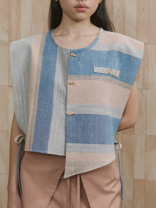 OPEN-COLLAR HAND CRAFT Side Tie with Logo