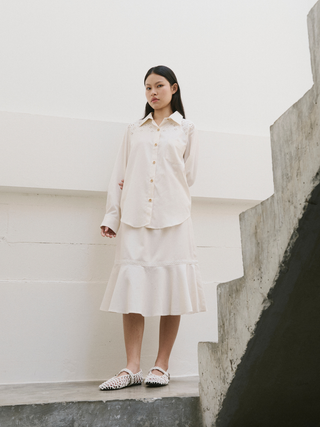 Oversized Bamboo Shirt with Pla-Tapian Detail