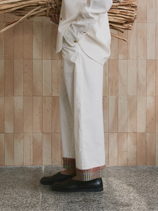 CROPPED WIDE-LEG TROUSERS