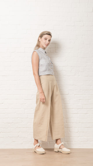 Luxe Linen Silk Flare Pants - TAKTAI