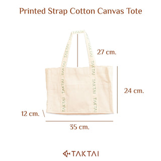 Printed Strap Cotton Canvas Tote-TAKTAI