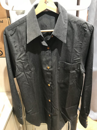 Fish Logo Long Sleeve Shirt with Wooden Button Detail