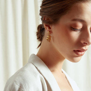 Natural Precious Stone Earrings - Gold/Silver - TAKTAI