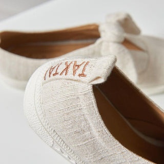 Ribbon Shoes From Natural Woven Fabrics-TAKTAI - TAKTAI