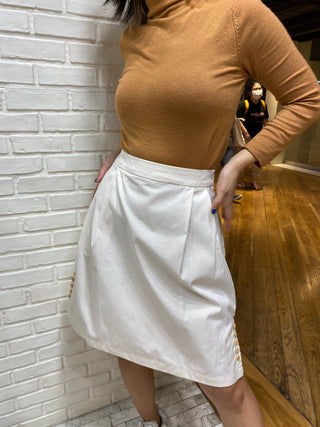 Casual Button Skirt Made From Bamboo Rayon-TAKTAI - TAKTAI